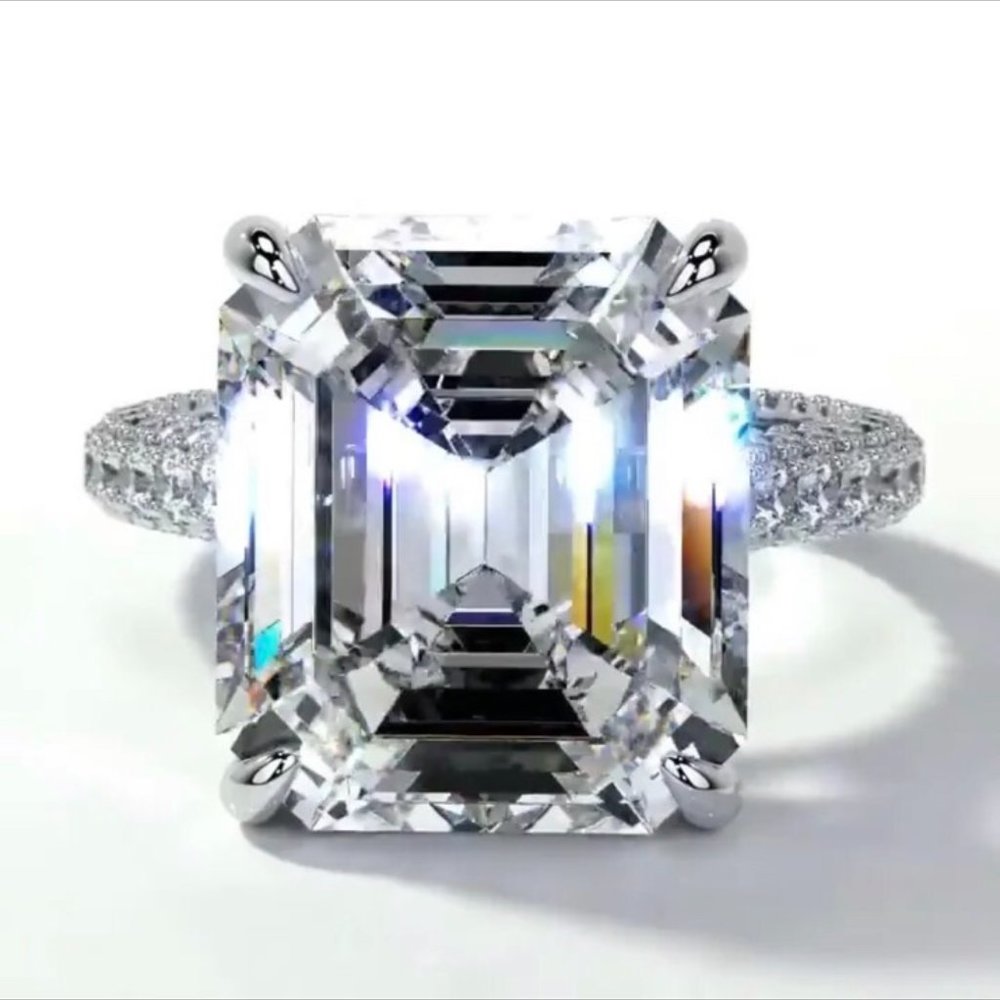 NEW ENGAGEMENT DIAMOND S925 STERLING SILVER RING, CUTE RING, SHINY RING. - Picture 6 of 7